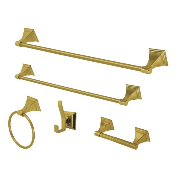 BAHK61212478BB Monarch 5-Piece Bathroom Accessory Set, Brushed Brass